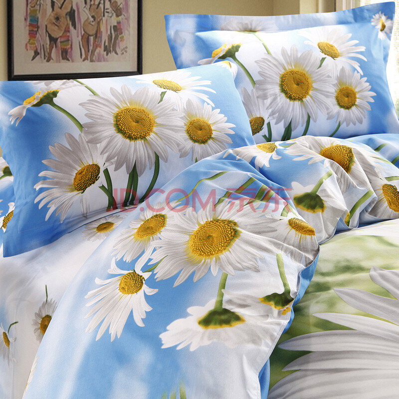 家舒福家纺 Home Comfortable 床上用品套件系列 全棉活性大版立体印花四件套 花语晨恋 1.5米